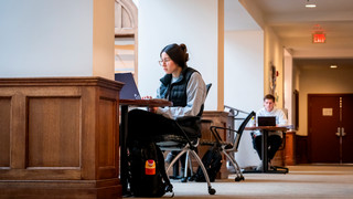 Students studying on laptops