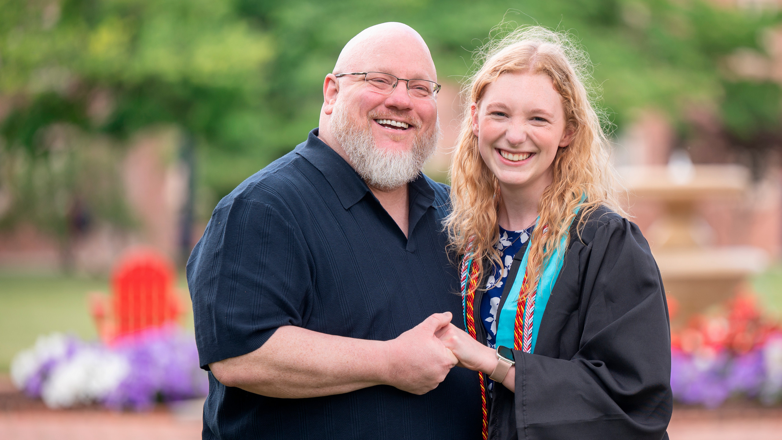 A photo of Kevin Hass, class of 1998, and his daughter Sydney haas, class of 2026