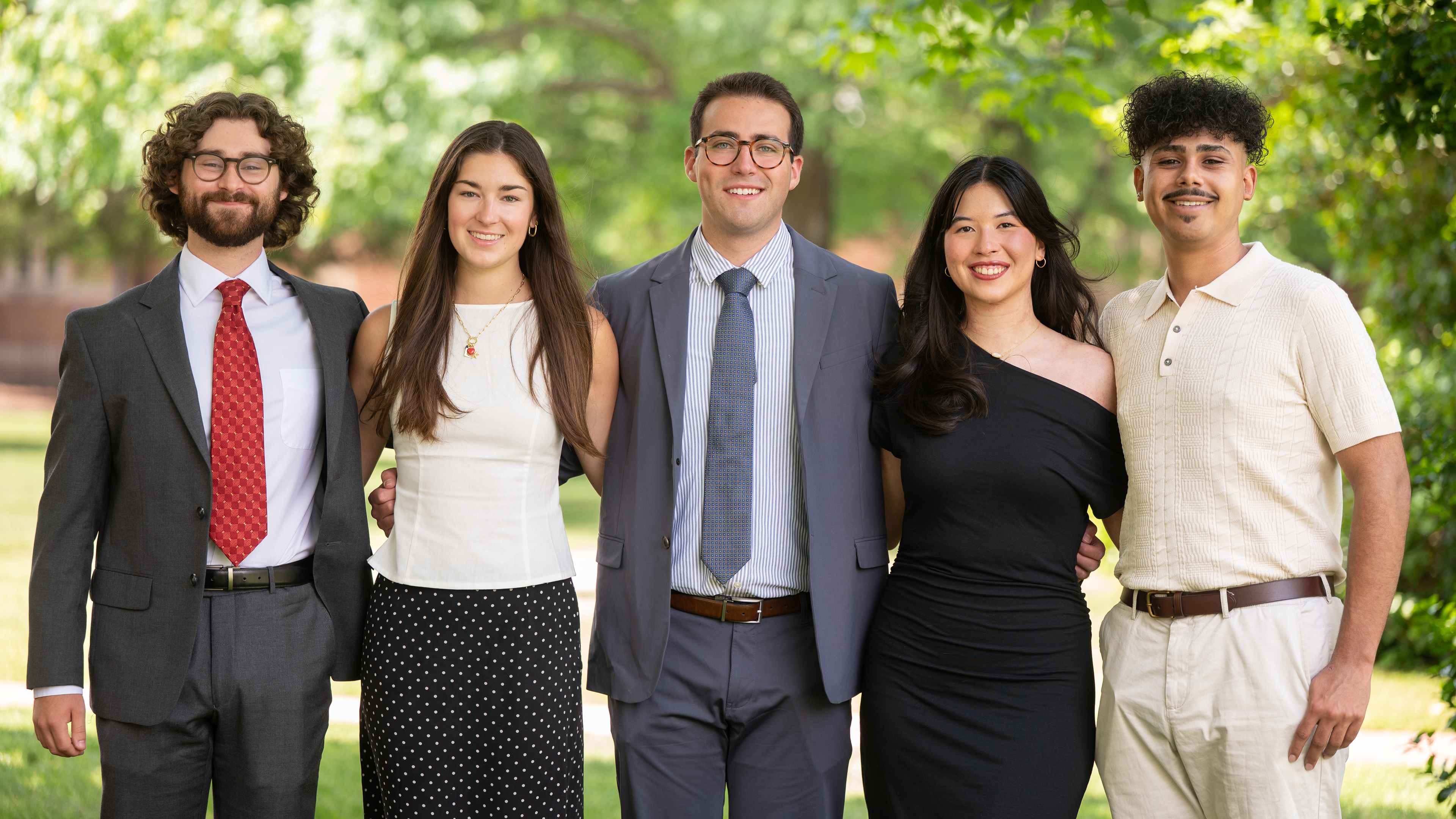2026 Jepson Scholars Samuel Chanenson, Emerson Linden, Jacob Schumer, Abigail Green, and Daniel Polonia