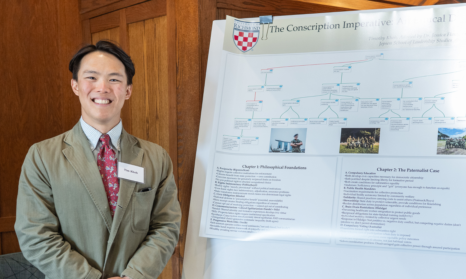 Tim Khoh presenting his research at a student symposium.