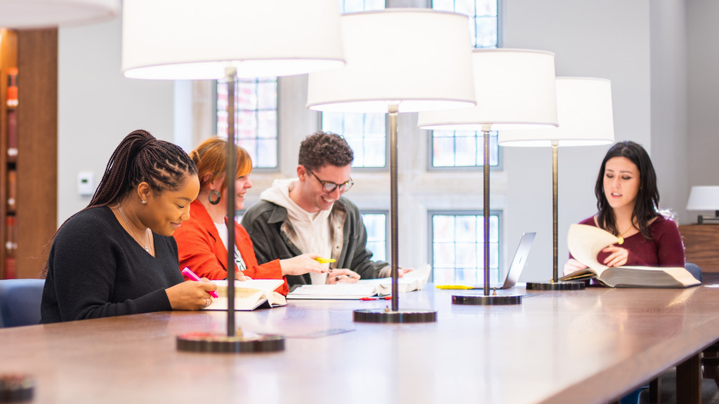 Richmond Law students studying in law library