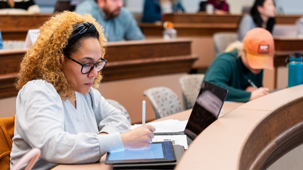 Mba student in class at University of Richmond
