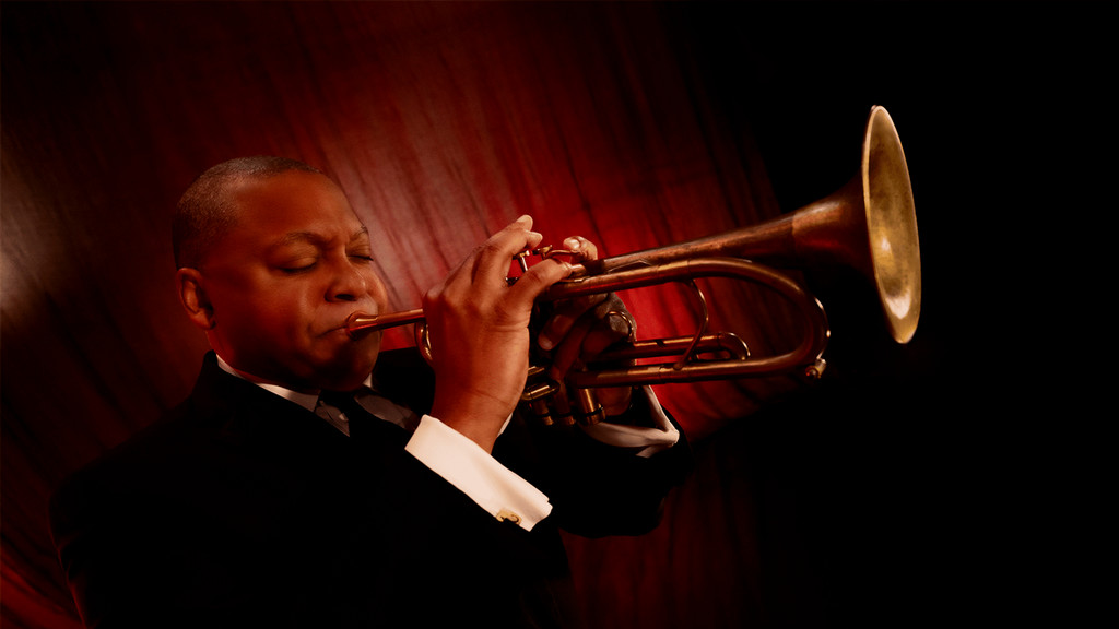 Wynton Marsalis playing the trumpet