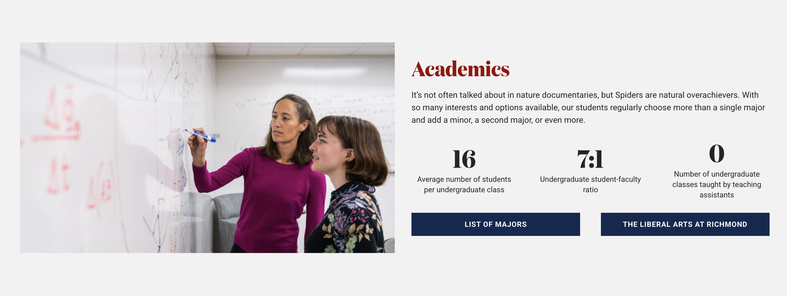 Screenshot of gateway row on website