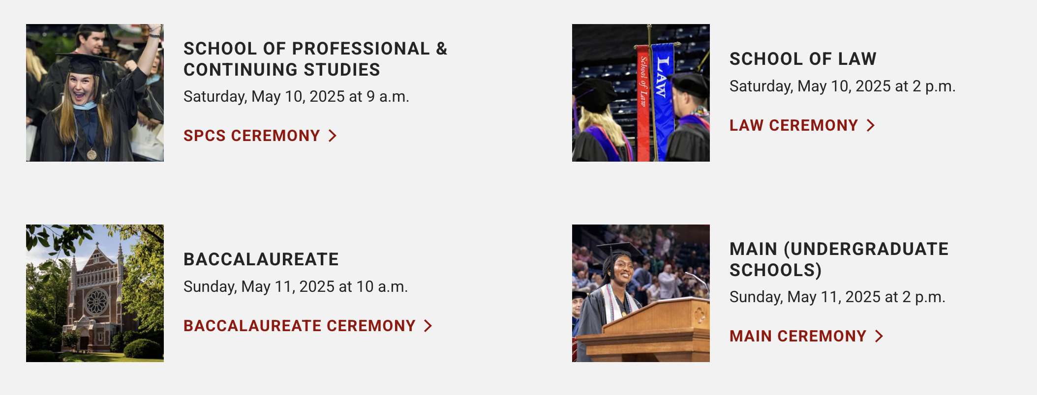 Screenshot of a group of small promos