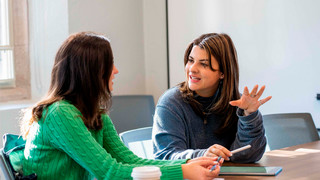Students talking with each other
