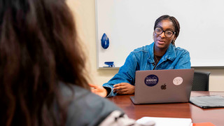 Student in meeting