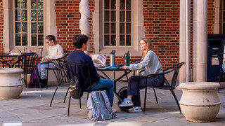 Students meeting outside