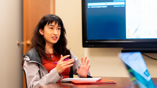 Student speaking in classroom