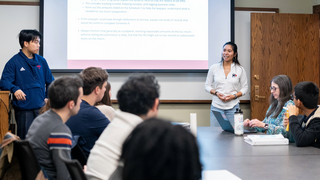 students presenting to a group