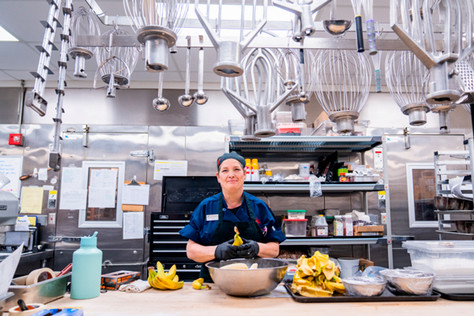 Staff member in the Dining Hall kitchen