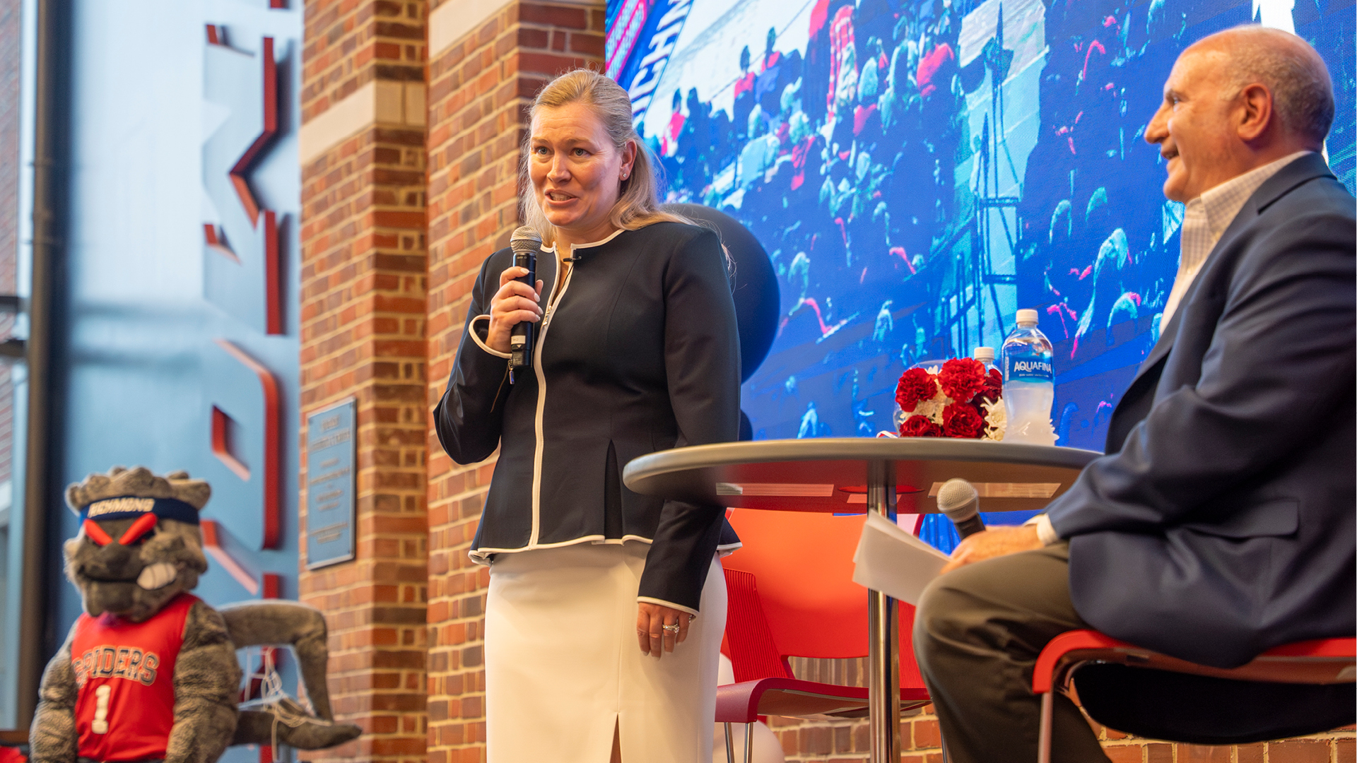 New University of Richmond women's basketball caoch Alisa Kresge at a welcome event and press conference.