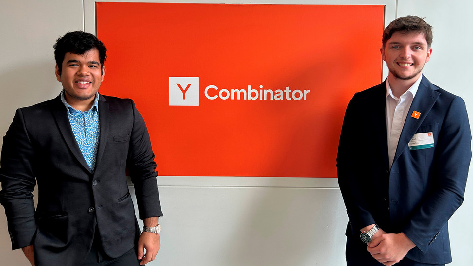 A photo of Ayush Garg and Ryan McCarroll at Y-Combinator