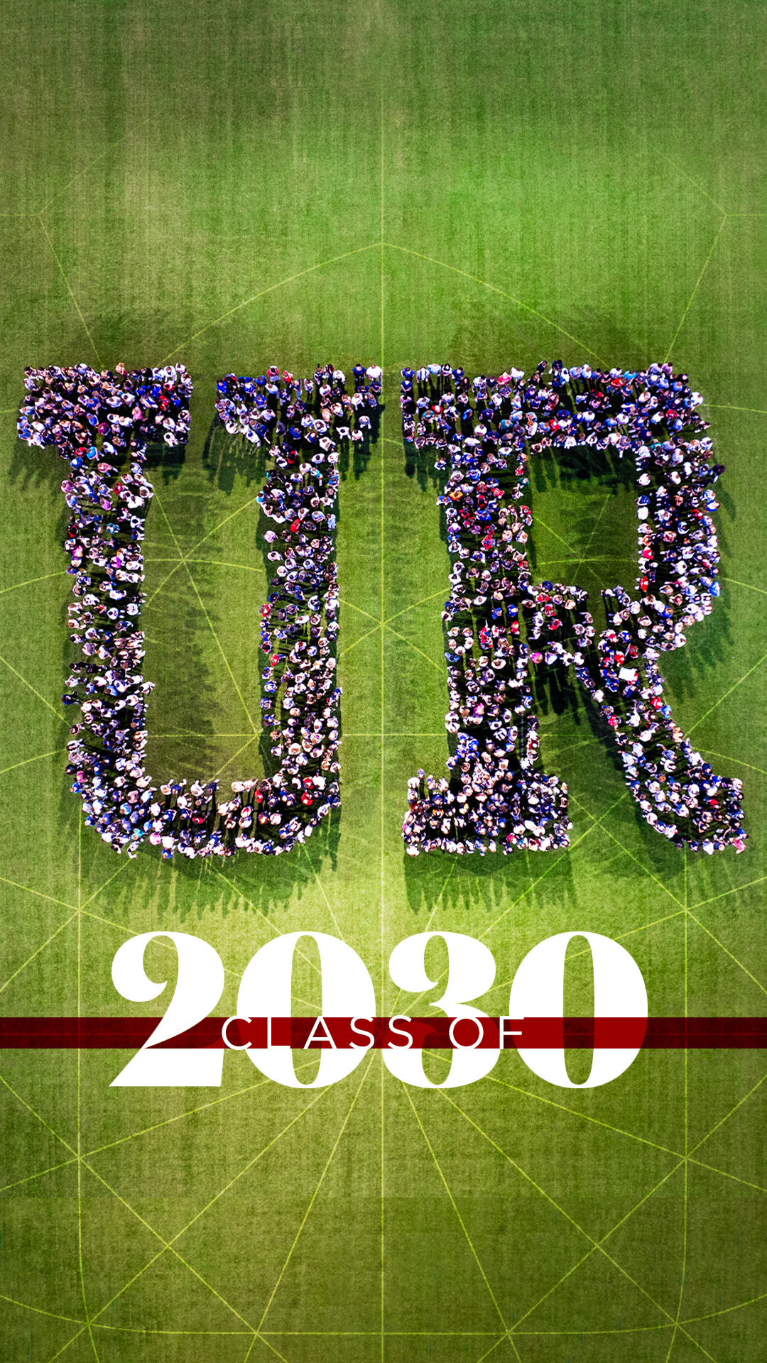 Class of 30 group aerial shot