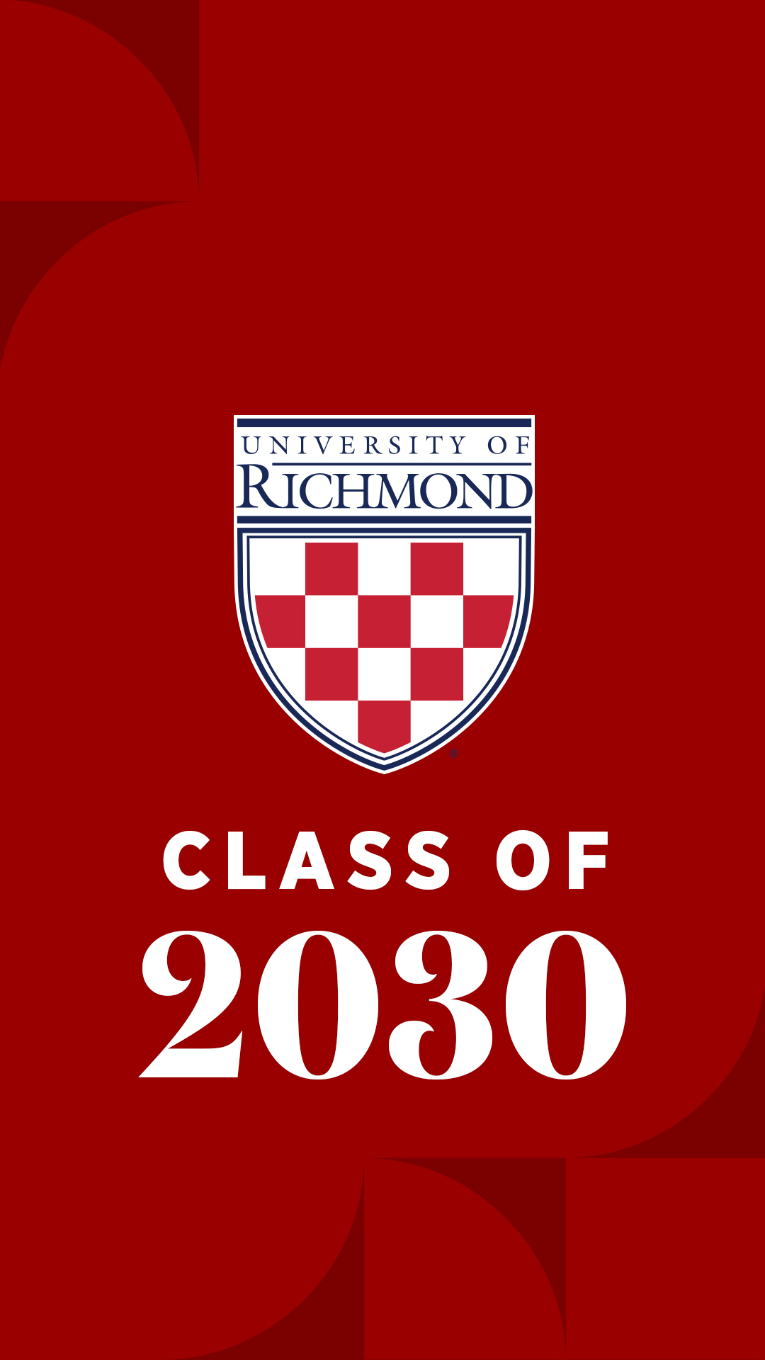 University of Richmond shield and Class of 2030 text
